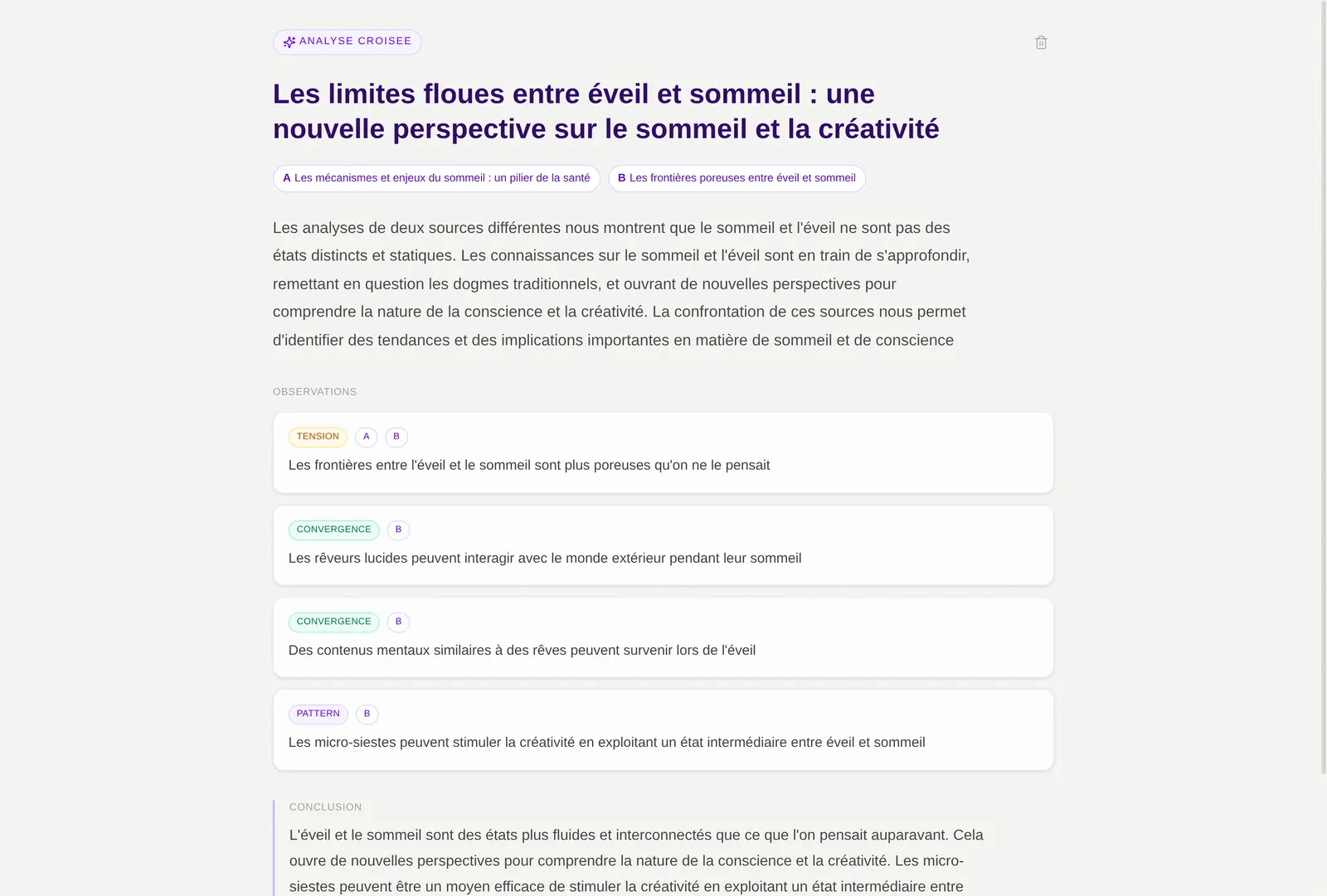 Analyse croisée de deux sources : tensions, convergences et patterns identifiés